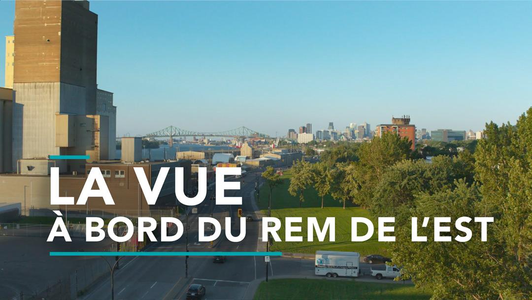 Vue à bord du REM de l'Est 