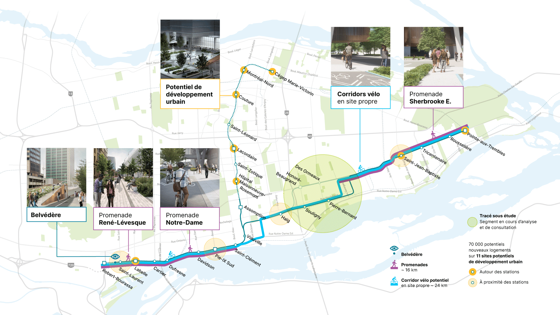Carte des occasions à saisir avec le projet du REM de l'Est Carte des occasions à saisir avec le projet du REM de l'Est