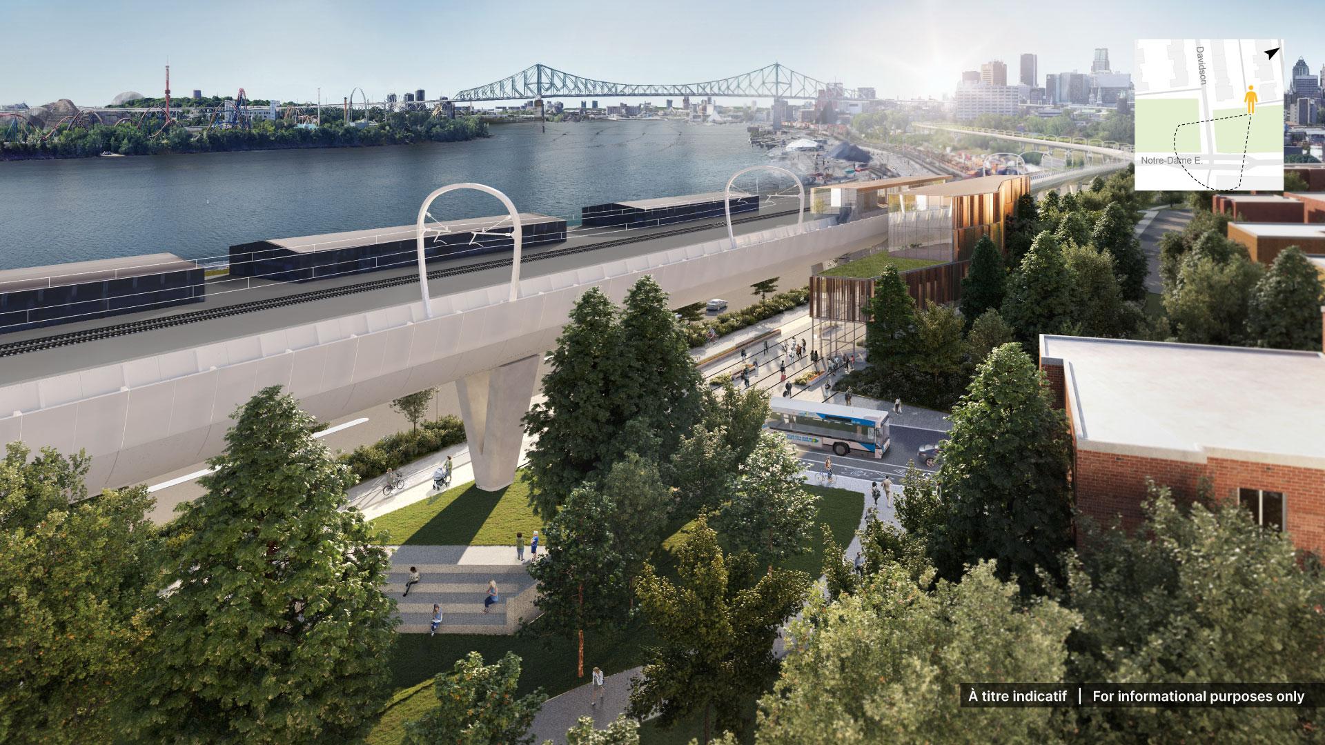 Rendu préliminaire pour la station Davidson du REM de l'Est Rendu préliminaire pour la station Davidson du REM de l'Est