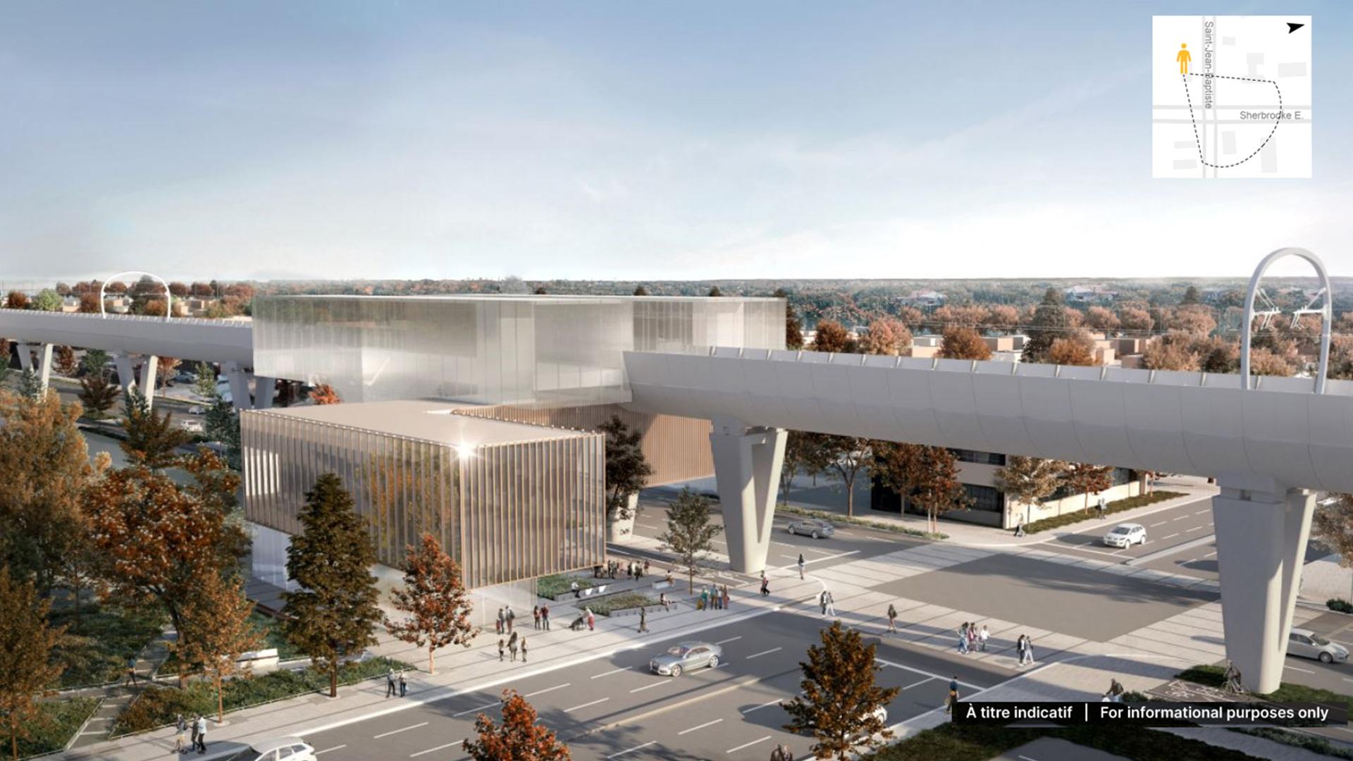 Rendu préliminaire pour la station Saint-Jean-Baptiste du REM de l'Est Rendu préliminaire pour la station Saint-Jean-Baptiste du REM de l'Est