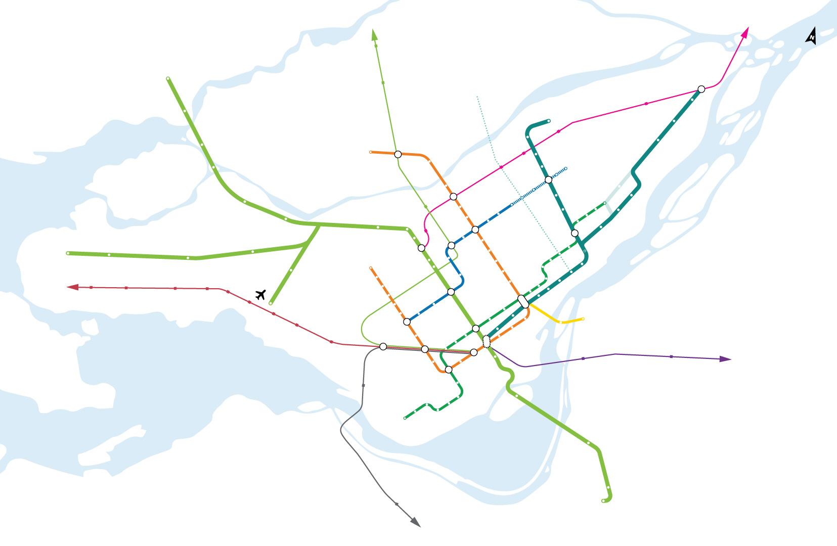 Carte du grand réseau de transport métropolitain Carte du grand réseau de transport métropolitain