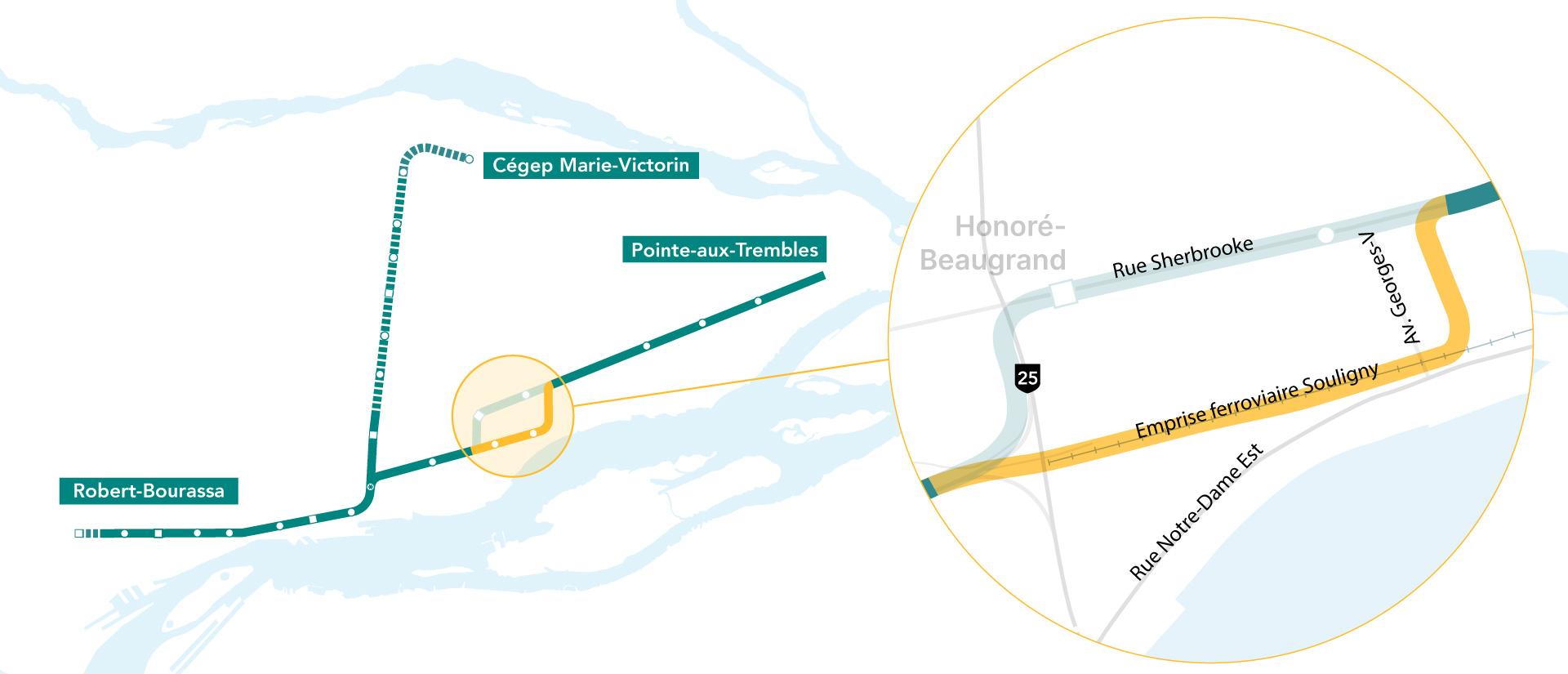 Nouvelle solution proposée sur l’emprise ferroviaire Souligny Nouvelle solution proposée sur l’emprise ferroviaire Souligny